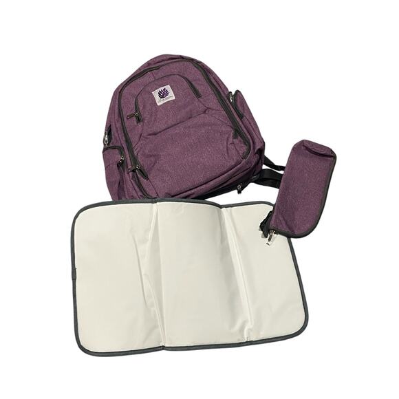 Little Wonders Handbags - NWOT Little Wonders By Mihinoa Purple Back Pack Diaper Bag 3-Pc Set